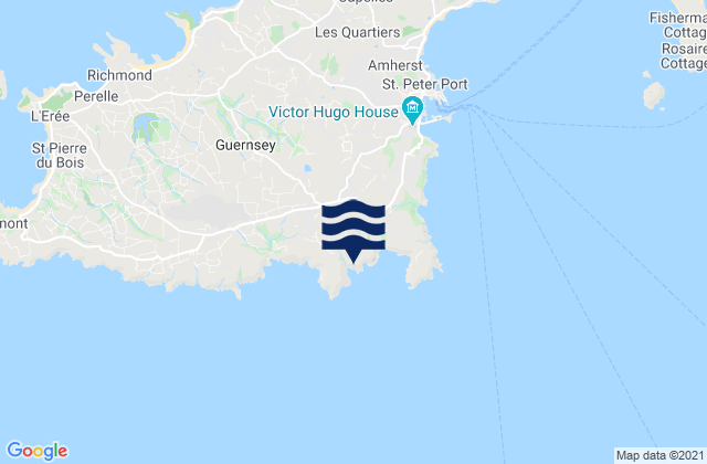 Carte des horaires des marées pour Saint Martin, Guernsey