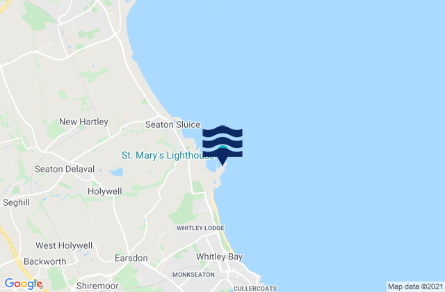 Carte des horaires des marées pour Saint Mary’s Island Lighthouse, United Kingdom