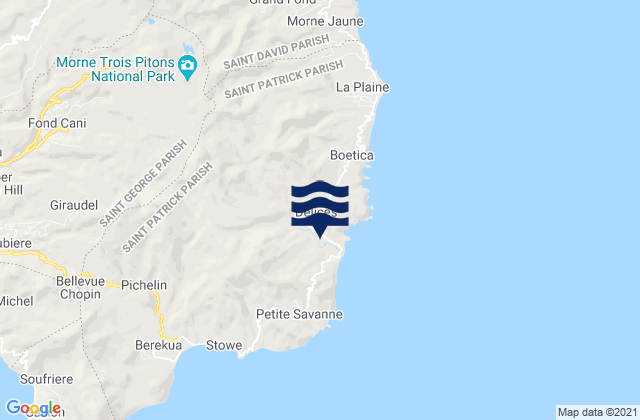Carte des horaires des marées pour Saint Patrick, Dominica