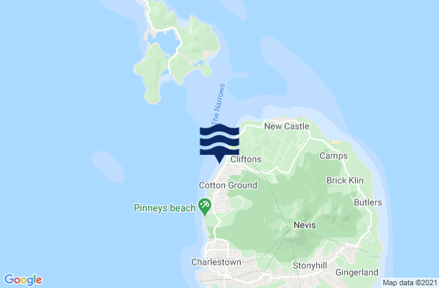Carte des horaires des marées pour Saint Thomas Lowland, Saint Kitts and Nevis
