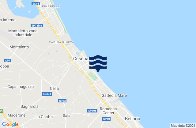 Carte des horaires des marées pour Sala, Italy