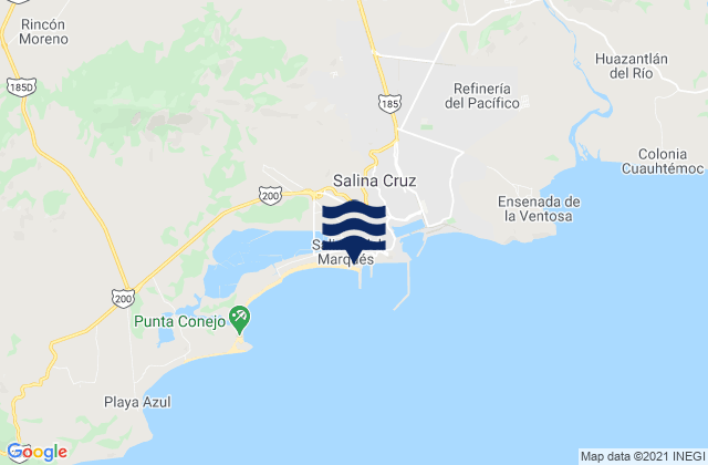 Carte des horaires des marées pour Salina Cruz, Mexico