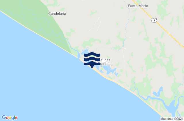 Carte des horaires des marées pour Salinas Grandes, Nicaragua