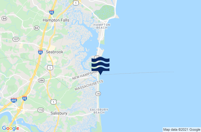 Carte des horaires des marées pour Salisbury Beach, United States