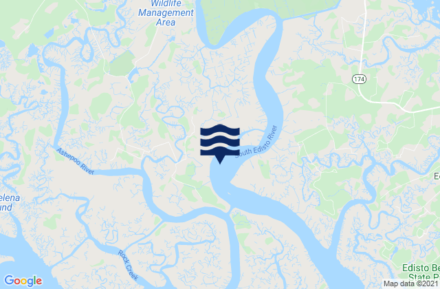 Carte des horaires des marées pour Sampson Island NE end South Edisto River, United States