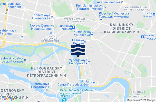 Carte des horaires des marées pour Sampsonievskiy, Russia