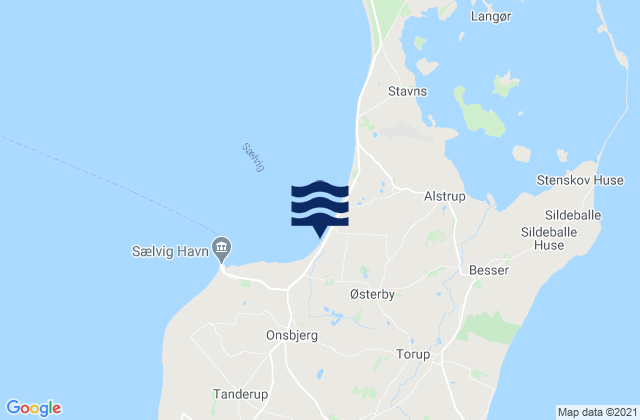 Carte des horaires des marées pour Samsø Kommune, Denmark