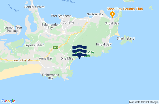 Carte des horaires des marées pour Samurai Beach, Australia