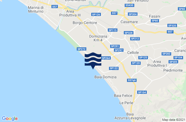 Carte des horaires des marées pour San Castrese, Italy
