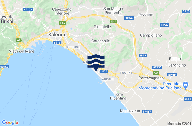 Carte des horaires des marées pour San Cipriano Picentino, Italy