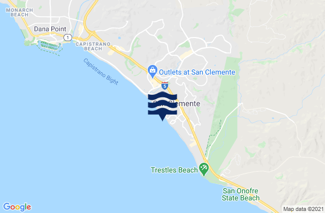 Carte des horaires des marées pour San Clemente, United States