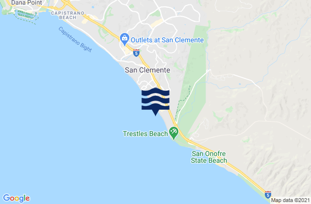 Carte des horaires des marées pour San Clemente State Beach, United States