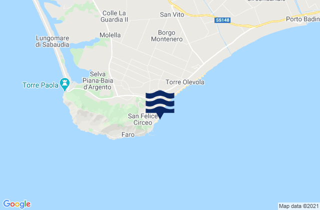 Carte des horaires des marées pour San Felice Circeo, Italy