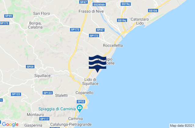 Carte des horaires des marées pour San Floro, Italy