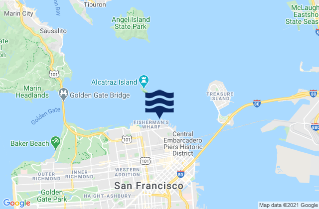 Carte des horaires des marées pour San Francisco (North Point Pier 41), United States