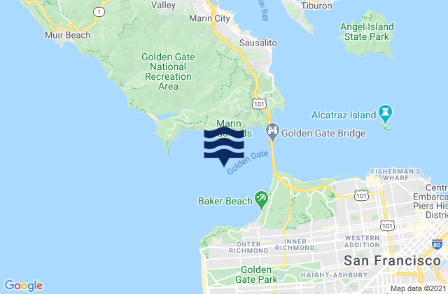 Carte des horaires des marées pour San Francisco Bay Entrance (Outside), United States