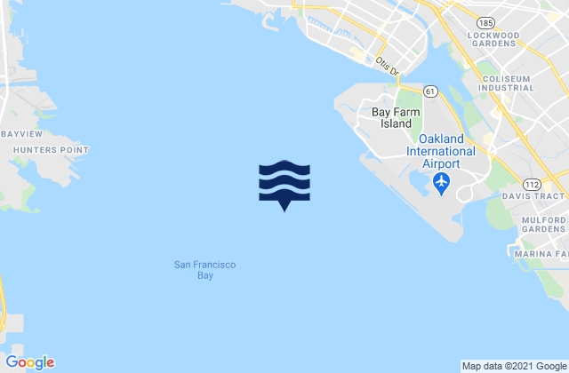 Carte des horaires des marées pour San Francisco Bay, United States