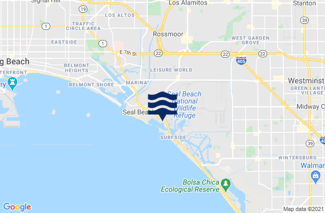 Carte des horaires des marées pour San Gabriel Rivermouth, United States