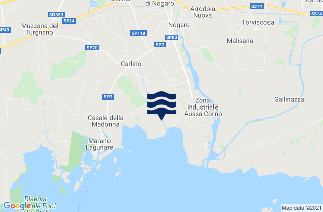 Carte des horaires des marées pour San Giorgio di Nogaro, Italy
