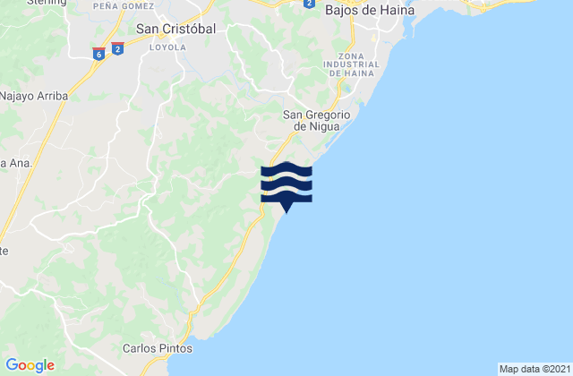 Carte des horaires des marées pour San Gregorio De Nigua, Dominican Republic