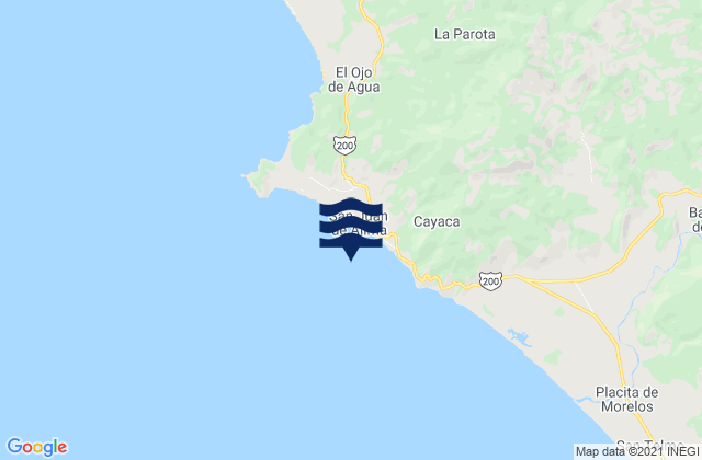 Carte des horaires des marées pour San Juan de Alima, Mexico