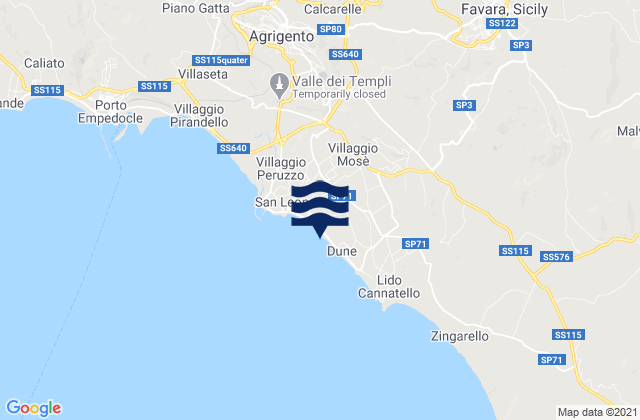 Carte des horaires des marées pour San Leone, Italy