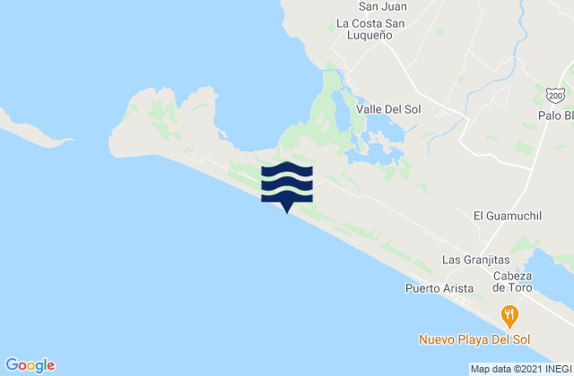 Carte des horaires des marées pour San Luqueño, Mexico