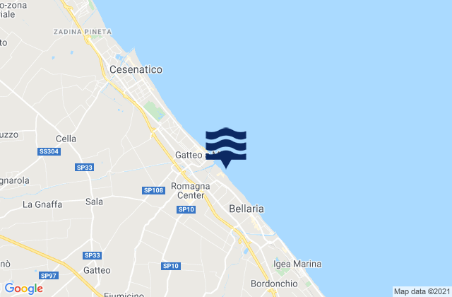 Carte des horaires des marées pour San Mauro a Mare, Italy