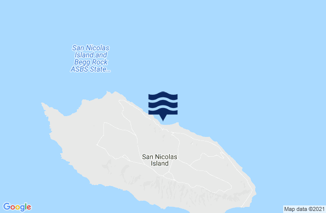 Carte des horaires des marées pour San Nicolas Island, United States