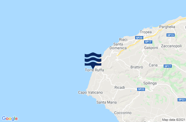 Carte des horaires des marées pour San Nicolò, Italy