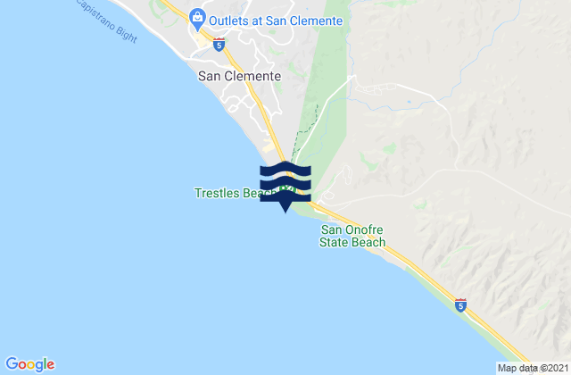 Carte des horaires des marées pour San Onofre State Beach, United States
