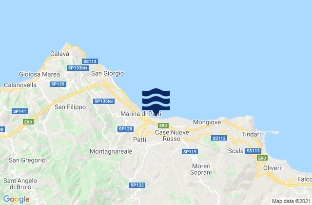 Carte des horaires des marées pour San Piero Patti, Italy