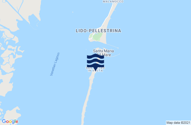 Carte des horaires des marées pour San Pietro in Volta, Italy