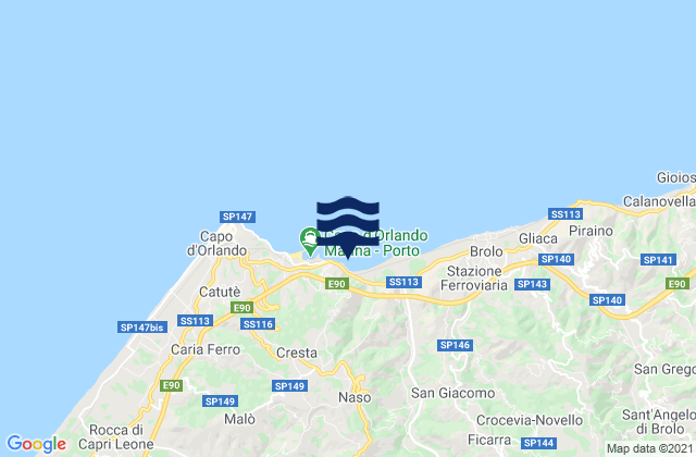 Carte des horaires des marées pour San Salvatore di Fitalia, Italy