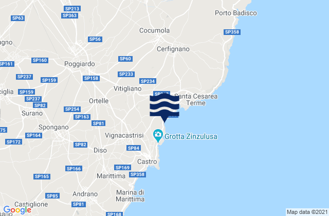 Carte des horaires des marées pour Sanarica, Italy
