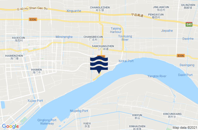 Carte des horaires des marées pour Sanchang, China