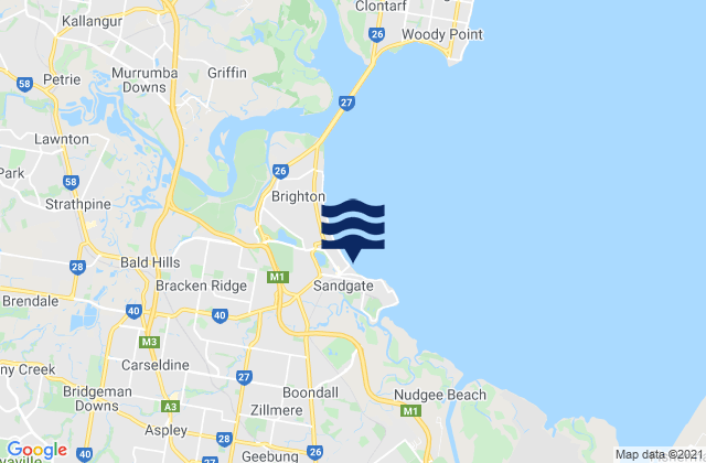 Carte des horaires des marées pour Sandgate, Australia