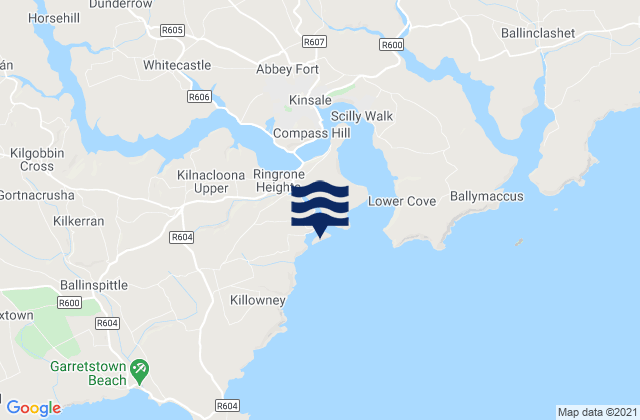 Carte des horaires des marées pour Sandy Cove Island, Ireland