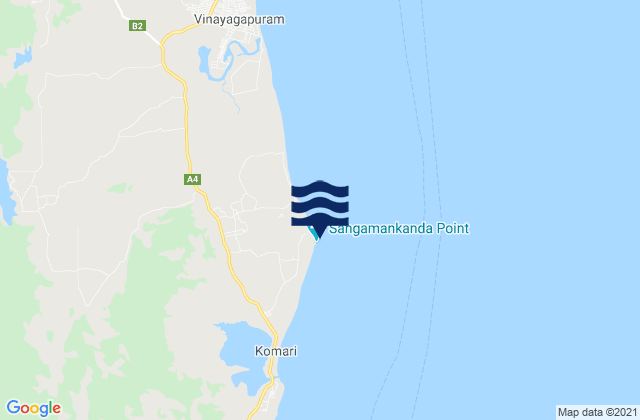 Carte des horaires des marées pour Sangamankanda Point, Sri Lanka