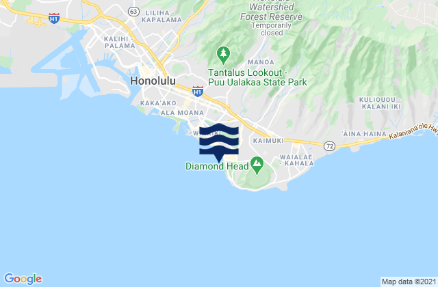 Carte des horaires des marées pour Sans Souci Beach, United States