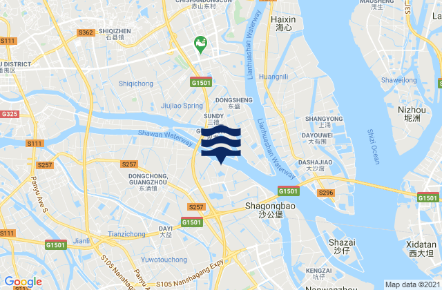 Carte des horaires des marées pour Sansha, China