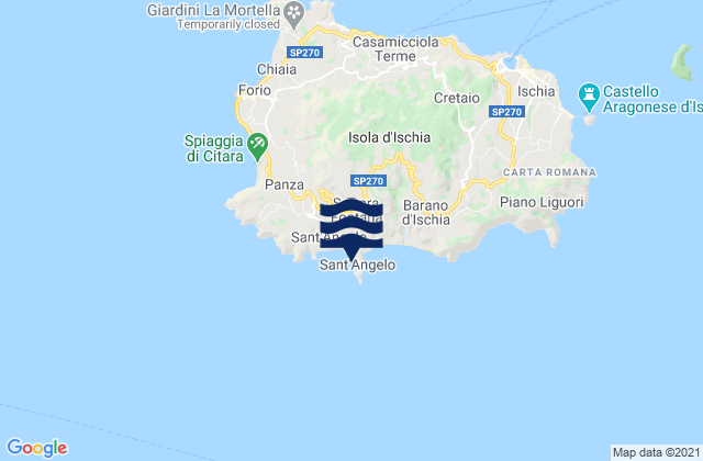 Carte des horaires des marées pour Sant'Angelo, Italy
