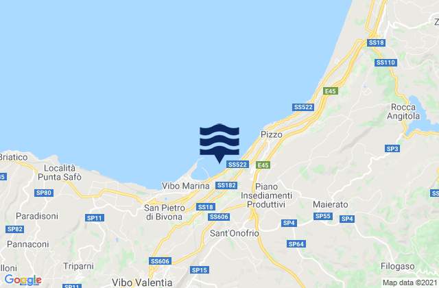 Carte des horaires des marées pour Sant'Onofrio, Italy