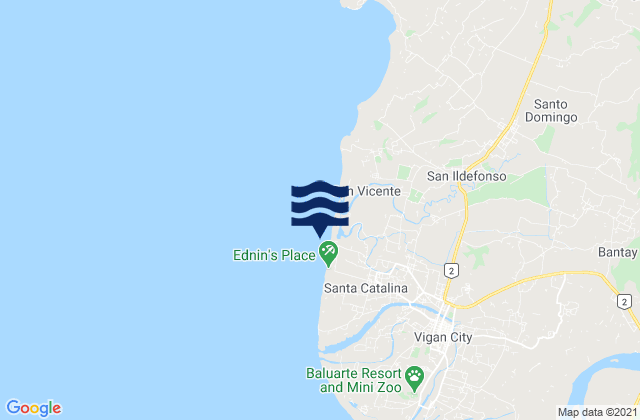 Carte des horaires des marées pour Santa Catalina, Philippines