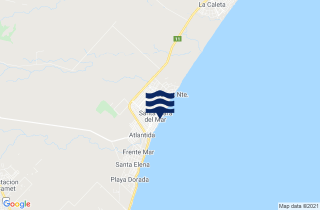 Carte des horaires des marées pour Santa Clara del Mar, Argentina