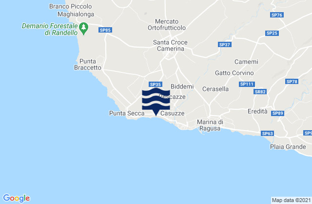 Carte des horaires des marées pour Santa Croce Camerina, Italy