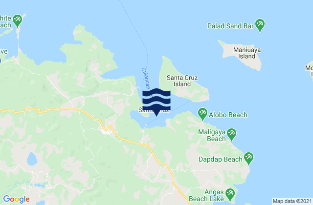 Carte des horaires des marées pour Santa Cruz Harbor, Philippines