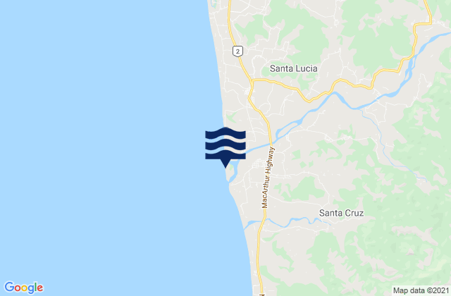 Carte des horaires des marées pour Santa Cruz, Philippines