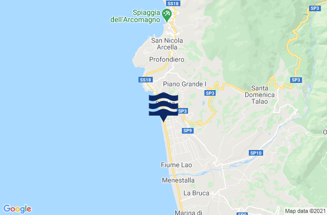 Carte des horaires des marées pour Santa Domenica Talao, Italy