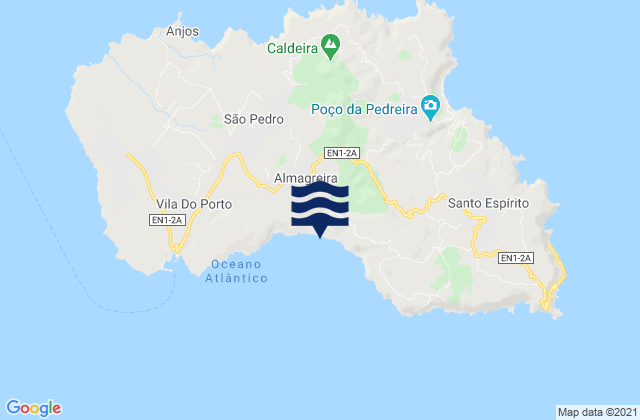 Carte des horaires des marées pour Santa Maria - Praia Formosa, Portugal